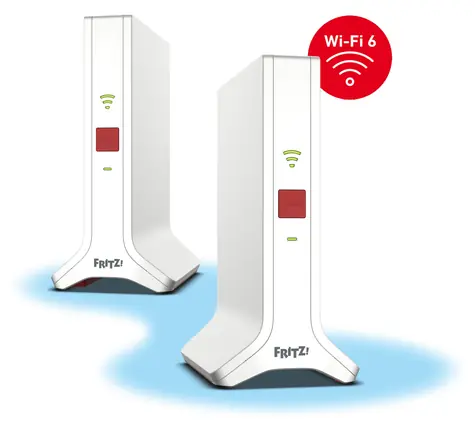 AVM FRITZ! Mesh Set 4200 (2 ks) bílá / Mesh systém / Wi-Fi 6 / 4200 Mbit/s / 2,4 + 5 GHz / 2x LAN