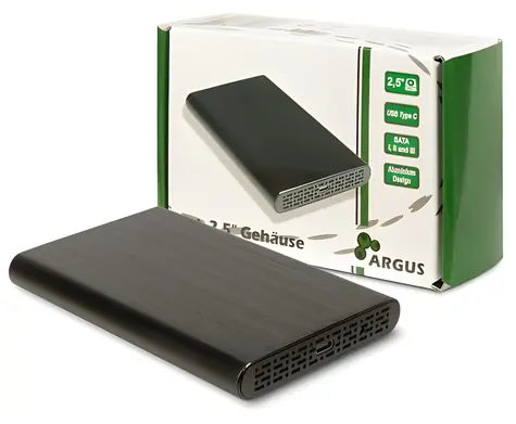 Inter-Tech GD-25010 černá / USB rámeček / 2.5" / USB-C / 10 Gbit/s / hliník