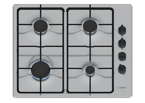 Bosch PBP6B5K80 Series 2 / Plynová varná deska / 58 cm / 4 hořáky / nerez