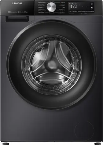 Hisense WD3S8043BB3 černá / Pračka se sušičkou / 8 kg / 1400 ot./min / Wi-Fi / LED displej