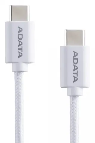 ADATA CACC-100PN-WH bílá / Kabel / USB-C - USB-C / PD 100 W / 1 m