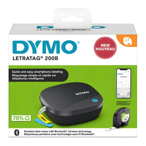 Dymo LetraTag LT200B černá / Tiskárna samolepicích štítků / Bluetooth / šíře pásky 12 mm