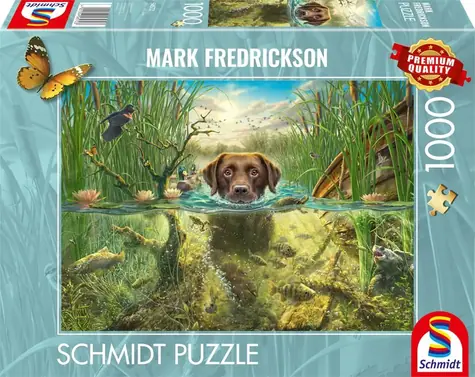 SCHMIDT Puzzle Psí láska: Labrador ve vodě / 1000 dílků / od 12 let