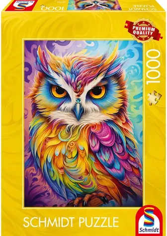 SCHMIDT Puzzle Sova v papouščích šatech / 1000 dílků / od 12 let