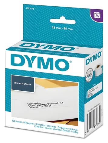 Dymo Papírové štítky 89×28 mm bílé / Adresní štítky / 130 ks