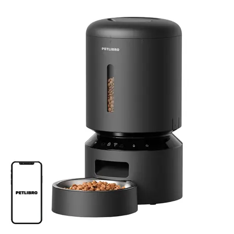 Petlibro Granary černá / Chytrý dávkovač krmiva / 5 l / WiFi / ocelová miska / aplikace