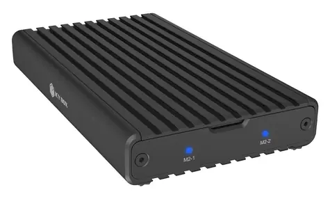 Icy Box IB-2817M-C32 černá / Externí box pro 2x M.2 NVMe / USB-C 3.2 Gen 2x2 / PCIe Gen3x2