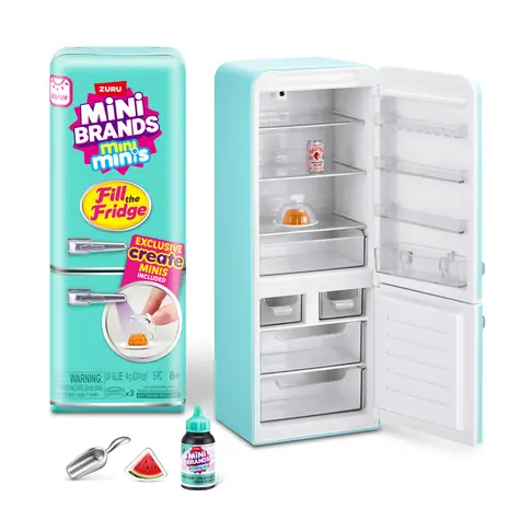 ZURU Mini Brands Fill the Fridge / Hrací set / miniatury a lednička s UV podsvícením / od 8 let