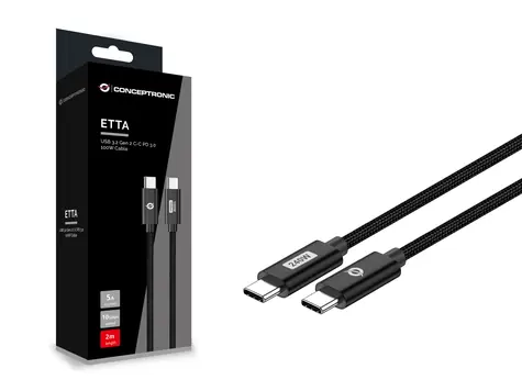 Conceptronic ETTA03B12 černá / USB-C kabel / USB-C - USB-C / PD 3.1 / 240 W / 480 Mbps / 1,2 m