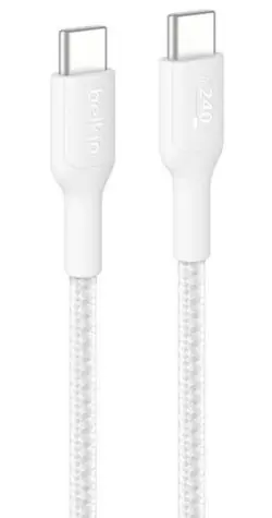 Belkin CAB025hq2MWH USB-C na USB-C bílá / Kabel / opletený / 240W / 2m
