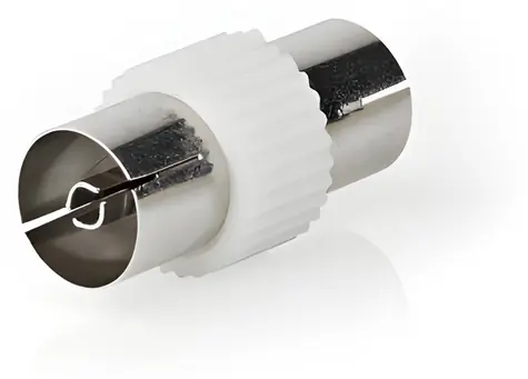 Nedis koaxiální adaptér IEC-IEC bílá / Adaptér / poniklovaný / 75 Ohm