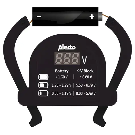 Alecto BTT2 / Tester baterií / AA / AAA / C / D / 9V a knoflíkové / LCD displej