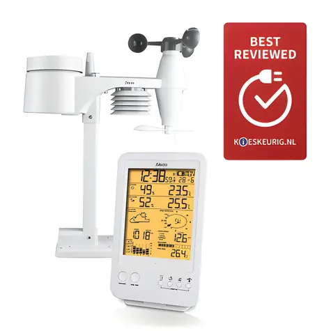 Alecto WS-4800 bílá / Meteostanice / bezdrátové čidlo / dosah 100 m / 868 MHz