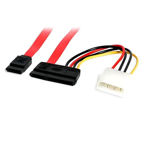 StarTech SATA combo kabel červená / Kabel / SATA 7-pin + Molex 4-pin / 0,457 m / 6 Gbit/s
