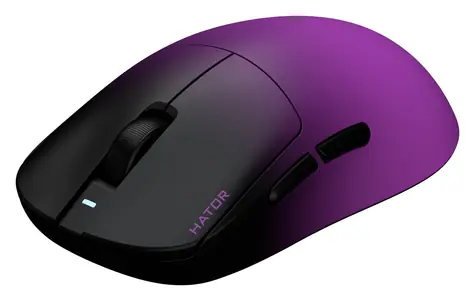 Hator Quasar 3 Ultima 8K fialová / Herní bezdrátová myš / optická / 30000 DPI / 2.4GHz / Bluetooth / USB-C