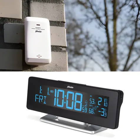Alecto WS-2500 / Meteostanice / bezdrátové venkovní čidlo / teplota a vlhkost / DCF řízený čas / budík