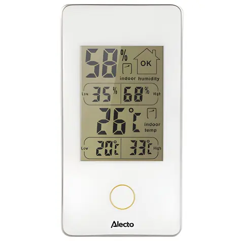Alecto WS-75 bílá / Digitální teploměr s vlhkoměrem / Vnitřní