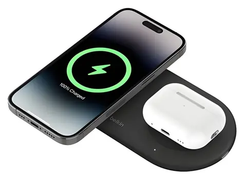 Belkin BOOST CHARGE PRO Qi2 2v1 černá / Magnetická bezdrátová nabíječka / 15W