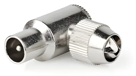 Nedis IEC konektor úhlový 90° zástrčka / Konektor / 75 Ohm / Poniklovaný / Kov / 2 ks