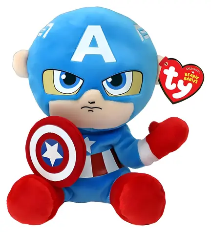 TY Plyšák Captain America Marvel / 15 cm
