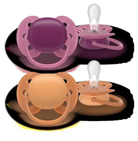 Philips Avent Ultrasoft oranžová, purpurová / Dudlík / 18 m+ / dívka / 2 ks