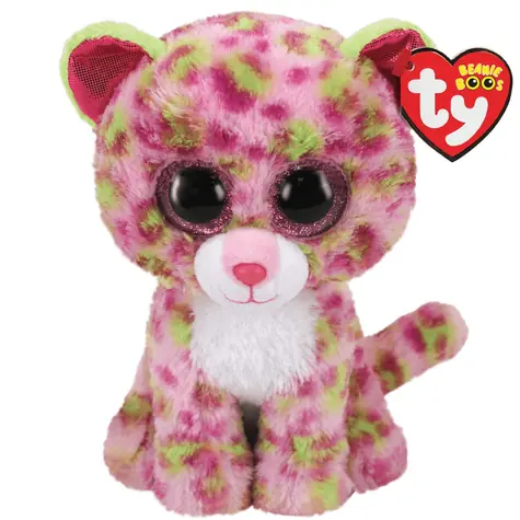 TY Plyšový leopard Lainey růžový / 15 cm