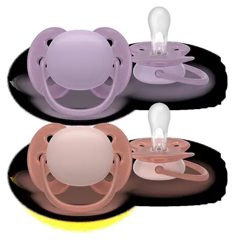 Philips Avent Ultrasoft SCF091/43 / Dudlík / 6-18 měsíců / dívčí / šeříková, červená / 2 ks