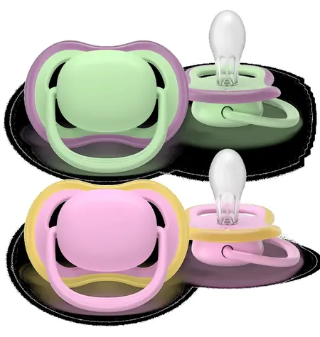 Philips AVENT SCF087/12 růžová/zelená, dívka / Dudlík / 6-18 m / 2 ks