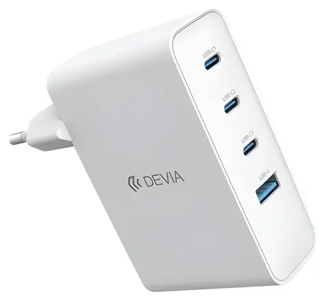 Devia Extreme Speed GaN bílá / Nabíječka / PD / 3x USB-C / 1x USB-A / 100W