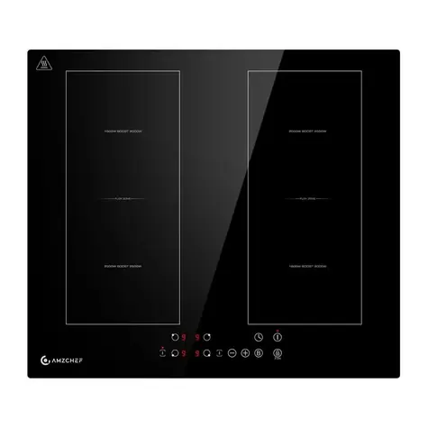 AMZCHEF CE-FS-I72S-FFDD06 černá / Indukční varná deska / 60 cm / 4 zóny / FlexZone / 7200 W
