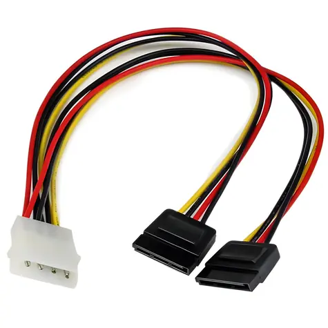 StarTech napájecí Y-kabel Molex - 2x SATA / Napájecí kabel / Molex - 2x SATA 15-pin / 0,3 m