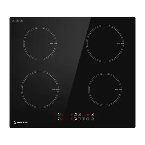 AMZCHEF CE-T-74IB4xyzf-CS černá / Indukční varná deska / 4 plotny / 7400 W