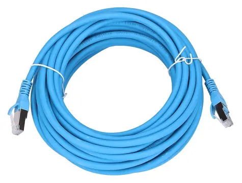 Extralink Patch kabel CAT6A S/FTP 10m modrá / Patch kabel / RJ45-RJ45 / měď / 10 Gbit/s