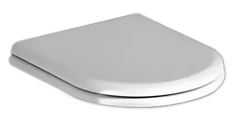 Geberit Courreges bílá / WC sedátko / Pochromované panty / 385 × 465 mm