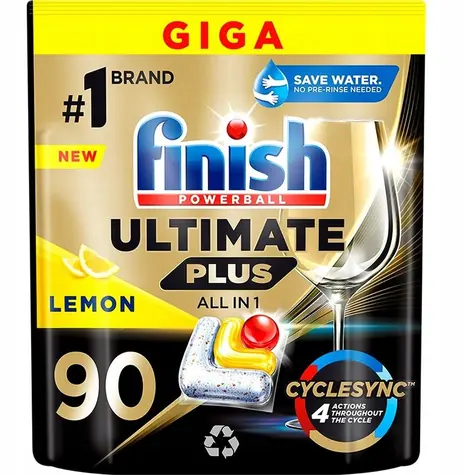 FINISH Powerball Ultimate Plus All-in-1 90 ks lemon / Tablety do myčky