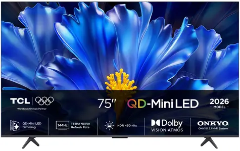 75" TCL 75QLED810L černá / Televize / QD-Mini LED / 4K UHD / 144Hz / DVB-T2&C&S2 / Google TV