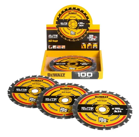 DeWalt Elite / Pilový kotouč na dřevo / 165x20 mm / Počet zubů 24 / Karbidové zuby