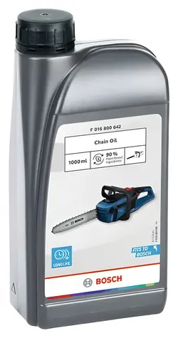 Bosch Olej pro řetězové pily 1 l / Olej / 90% bio složka / Pro řetězové pily a vodicí lišty