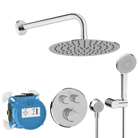 Ideal Standard CeraTherm Navigo chrom / Sprchový set s termostatem pod omítkou / s tělesem / 3 proudy / průměr 25 cm