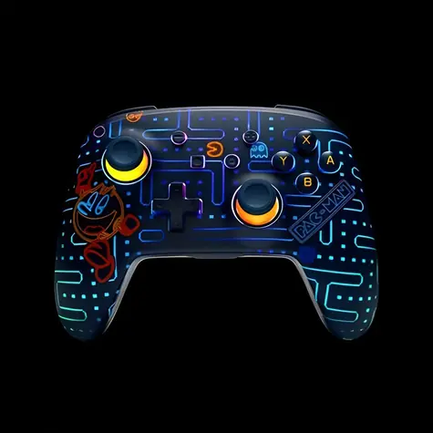 PowerA Pac-Man Neon Arcade / Bezdrátový ovladač / svítící design / Nintendo Switch
