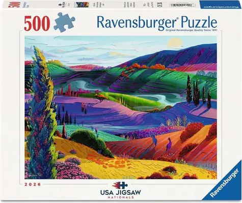 RAVENSBURGER Puzzle Zvlněné kopce / 500 dílků / USA Jigsaw Nationals 2026