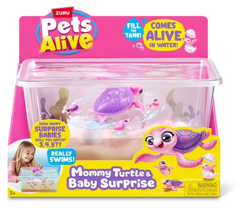 ZURU Pets Alive Herní figurka Mama Turtle & Baby Surprise / od 3 let