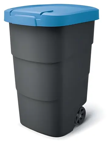 PROSPERPLAST Popelnice Wheeler 90 l antracit s modrým víkem / Plast / Výška 78,3 cm