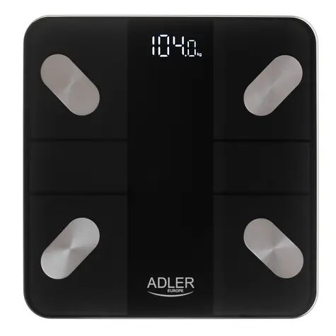 Adler AD 8186b černá / Osobní váha / Bluetooth 4.2 / Analýza tělesného složení / Max. 180 kg