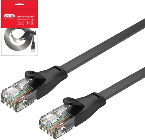 Unitek Patchcord Cat6 U/UTP černá / Patch kabel / 5 m
