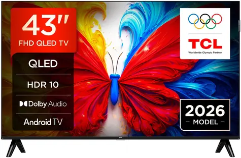 43" TCL 43S5L černá / Televize / QLED / Full HD / Wi-Fi / BT / DVB-T2&C&S2 / 20W repro