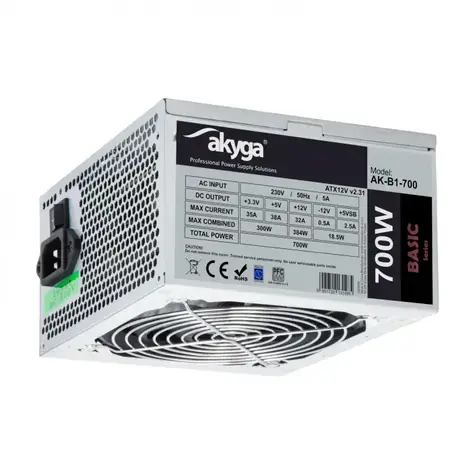 Akyga AK-B1-700 Basic šedá / Zdroj / ATX 2.31 / 700 W / 80 PLUS / 120 mm ventilátor