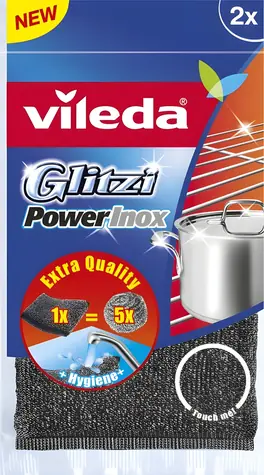 Vileda Inox Glitzi Power čisticí houbičky / Čisticí houbičky / nerezová ocel / 2 ks