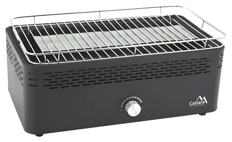 Cattara GREG / Stolní gril na dřevěné uhlí / rošt 44,5 x 25,5 cm / ventilátor na podpal