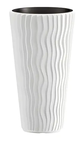 PROSPERPLAST SANDY SLIM bílý 29,7 cm / Květináč / Objem 22 l / Výška 53,1 cm